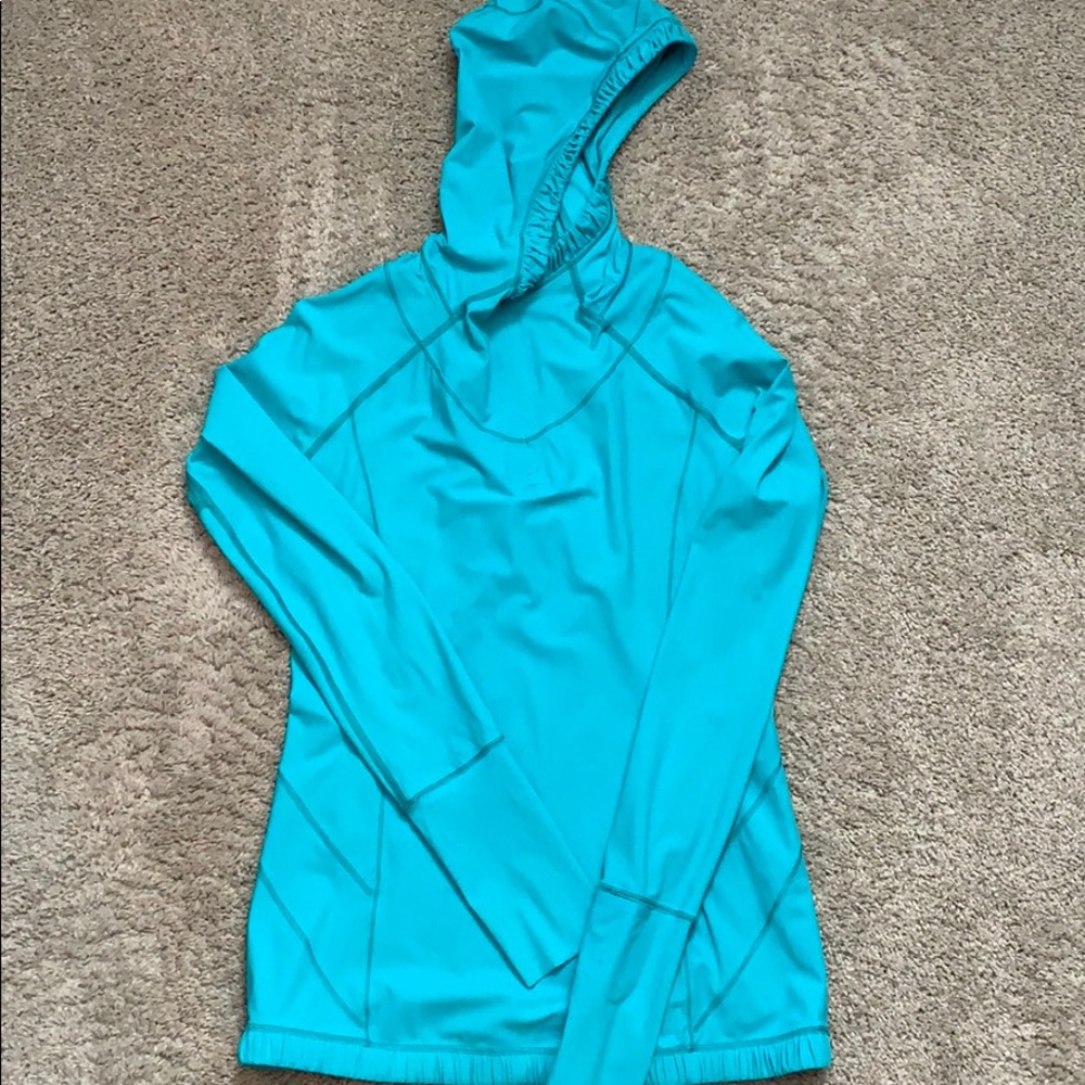 Turquoise long sleeve swim top